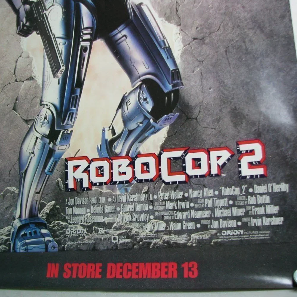 Vintage Robocop 2 Double-Sided Movie Poster